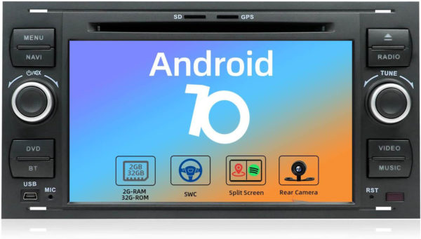 Autoradio Android pour Ford C-Max/Connect/Fiesta/Focus/Kuga/Galaxy/S-Max/Transit/Mondeo