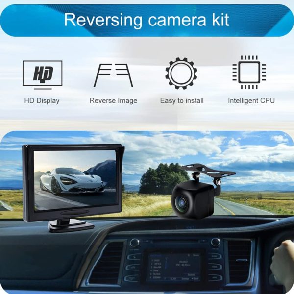 kit caméra de recul et Moniteur, AHD étanche à Vision Nocturne HD pour Voiture/SUV/Camping-Car/Camion – Image 2