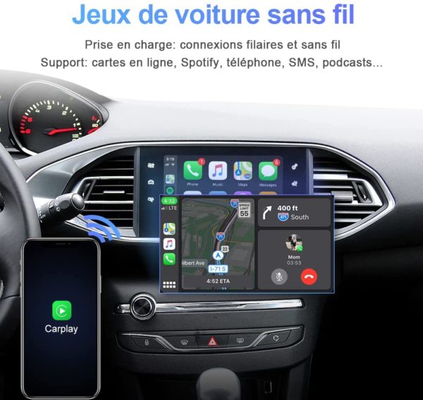 Décodeur Wireless CarPlay pour Citroen Picasso DS4 DS3 / Peugeot 308 508 208 2008 C4 – Image 3