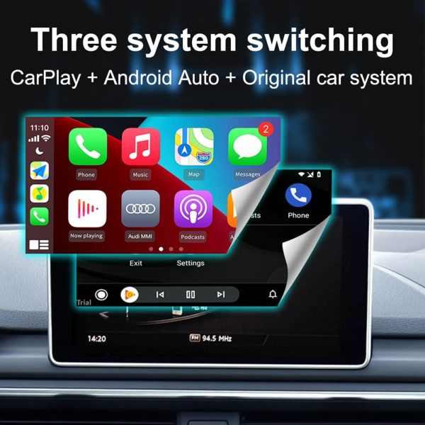 Kit CarPlay sans Fil / Android Auto pour Audi A3 MMI système 2013-2018 / Q7 2016-2018 – Image 2