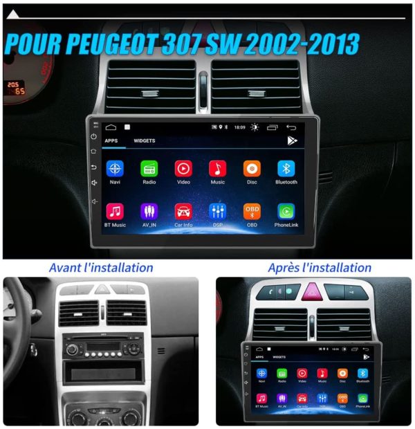 Autoradio pour Peugeot 307/307CC/307SW 2002-2013 – Image 3