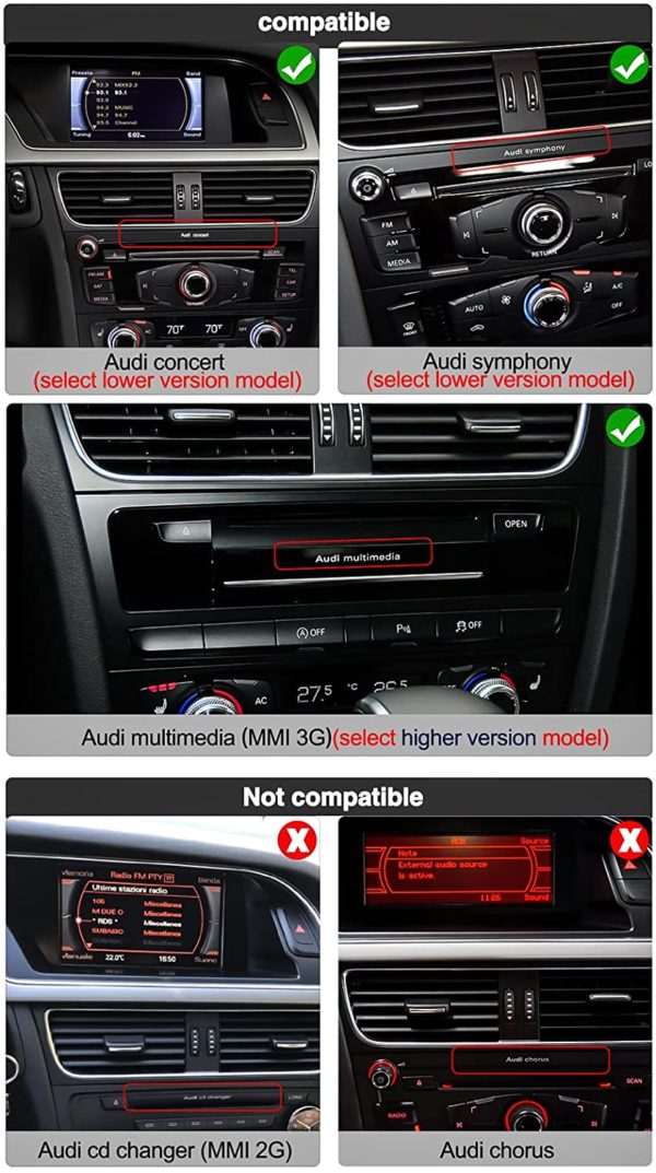 Autoradio Android 10 , 10,25 pouces , écran tactile Audi A4 B8 A5 2009~2016 – Image 3