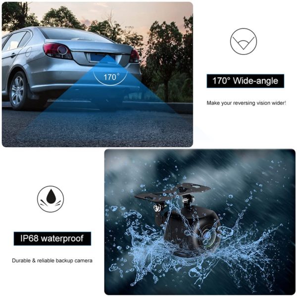 kit caméra de recul et Moniteur, AHD étanche à Vision Nocturne HD pour Voiture/SUV/Camping-Car/Camion – Image 5