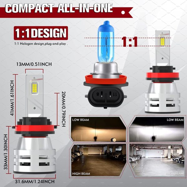 Ampoule Led H11 70W 12000LM 6500K – Image 7